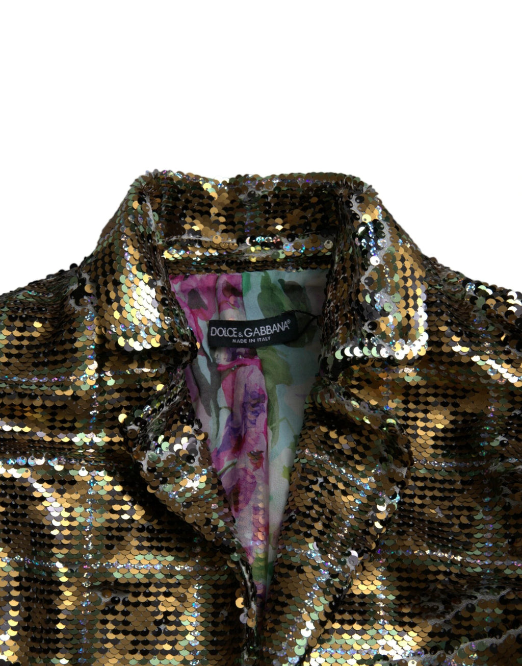 Dolce & Gabbana Multicolor Polyester Sequined Cropped Jacket by Dolce & Gabbana
