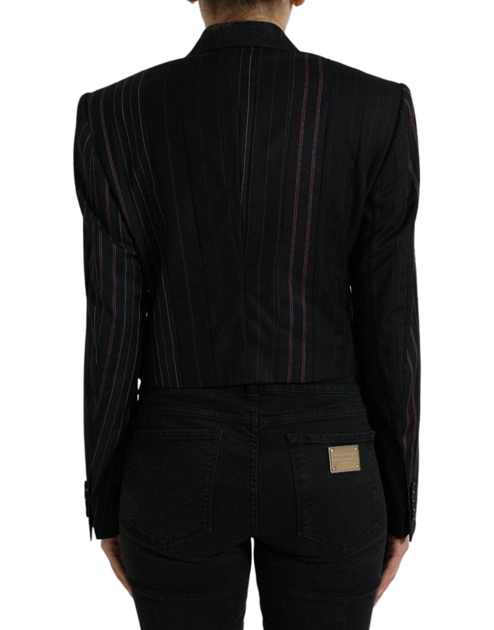 Dolce & Gabbana Black Striped SICILIA Double Breasted Jacket by Dolce & Gabbana