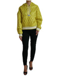 Dolce & Gabbana Yellow Nylon Quilted Hooded Pullover Jacket by Dolce & Gabbana
