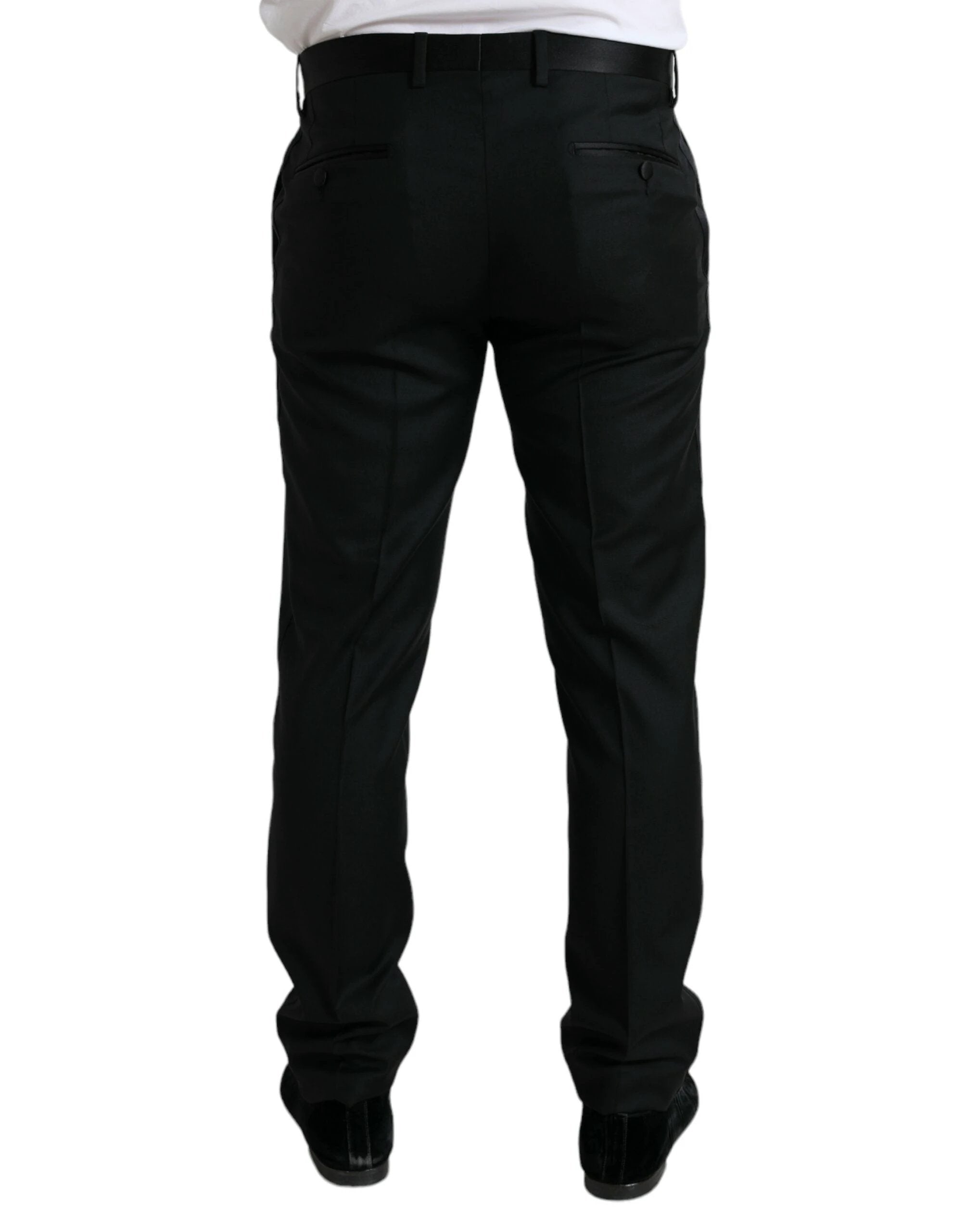 Dolce & Gabbana Black Wool Slim Fit Formal Trouser Dress Pants by Dolce & Gabbana
