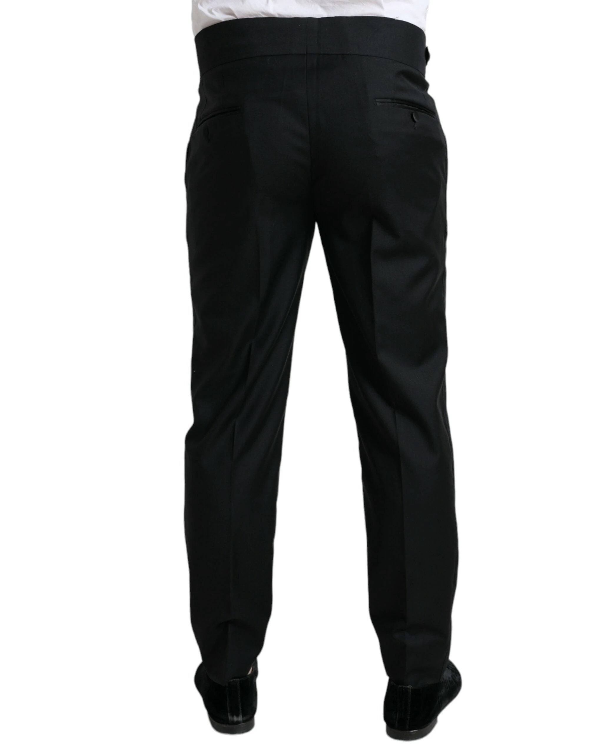 Dolce & Gabbana Black Wool Slim Fit Formal Trouser Dress Pants by Dolce & Gabbana