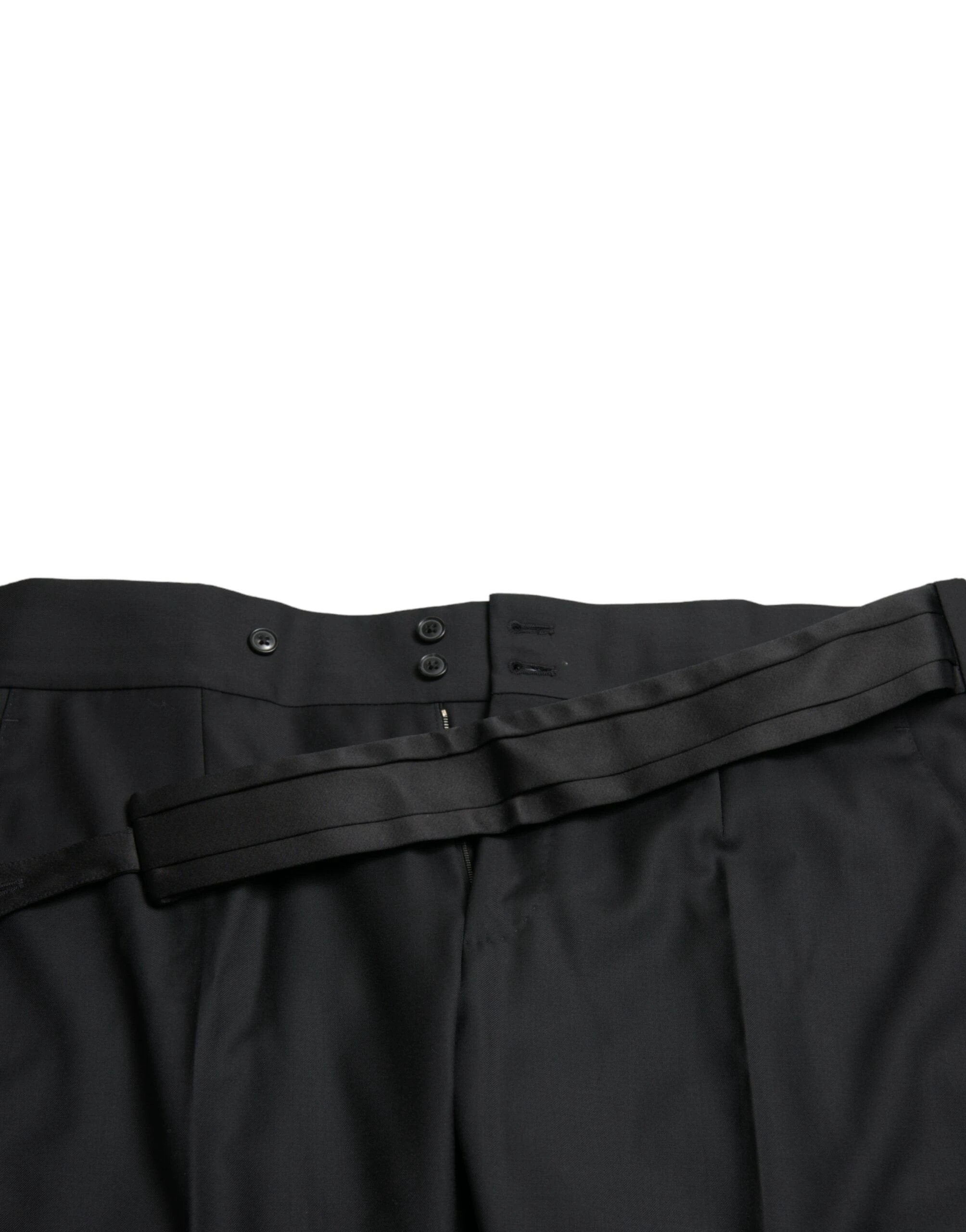 Dolce & Gabbana Black Wool Slim Fit Formal Trouser Dress Pants by Dolce & Gabbana