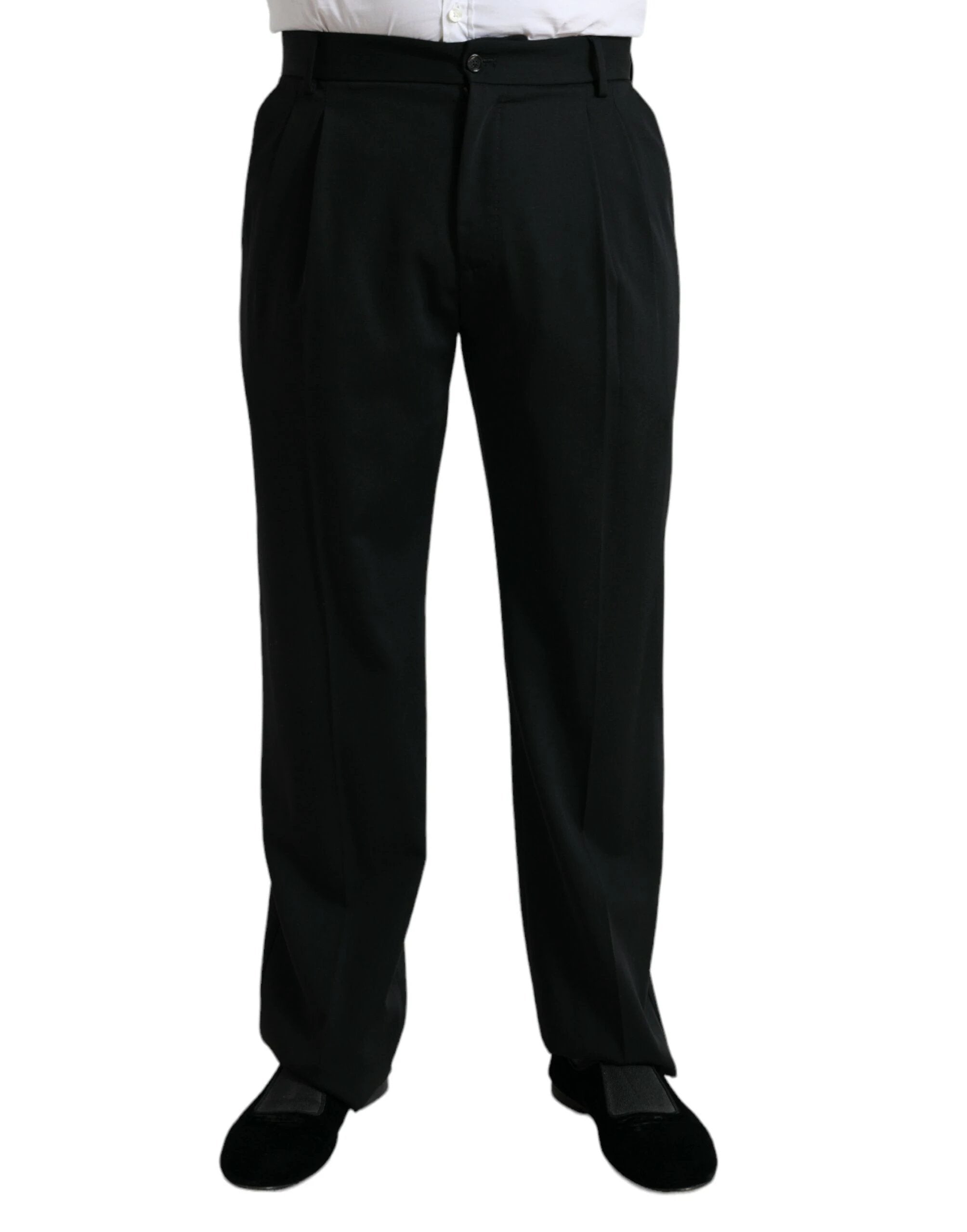 Dolce & Gabbana Black Wool Formal Straight Fit Dress Pants by Dolce & Gabbana