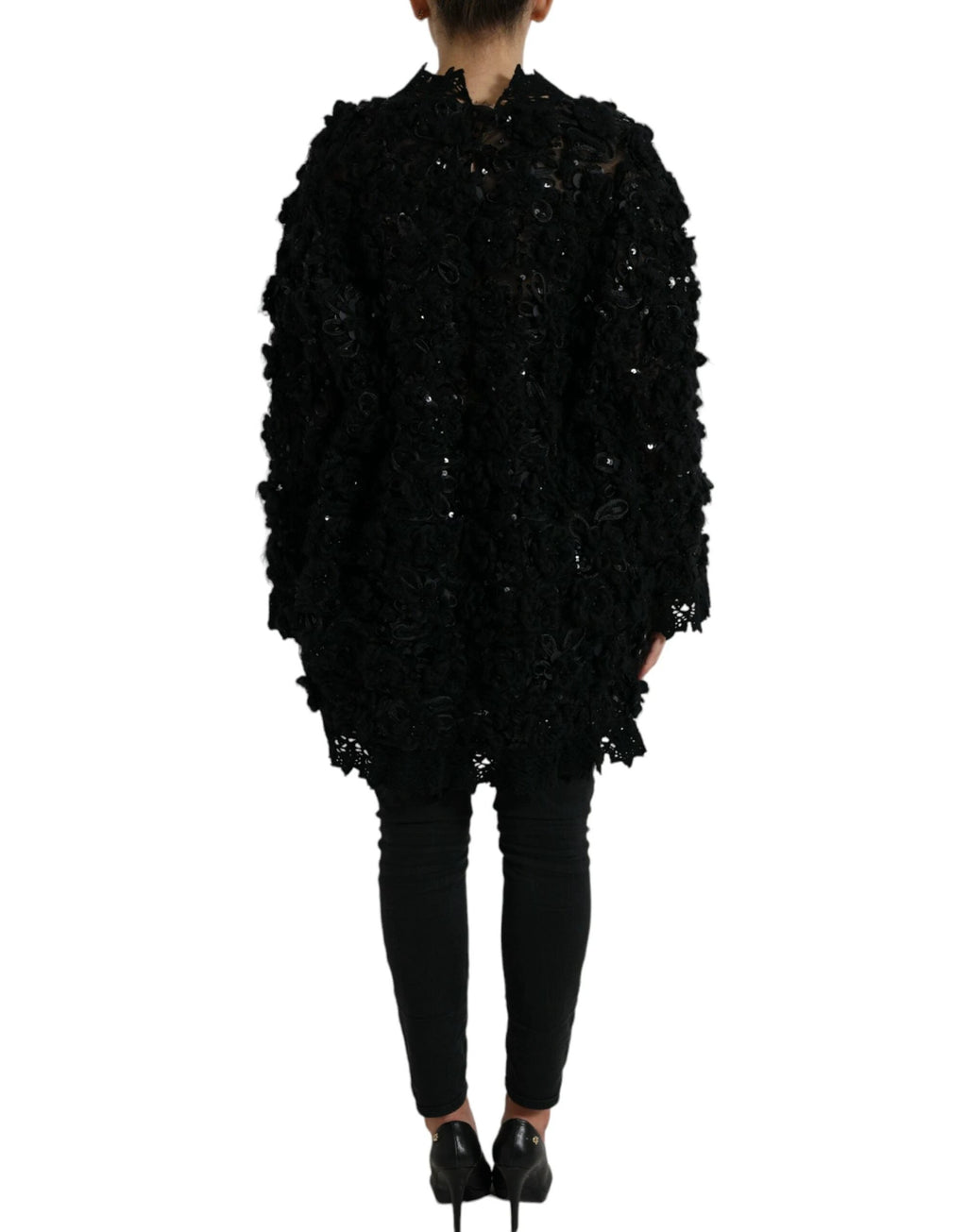 Dolce & Gabbana Black Sequined Embellished Pullover Sweater by Dolce & Gabbana
