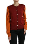 Dolce & Gabbana Multicolor Cardigan Color Block Silk Crewneck Sweater by Dolce & Gabbana