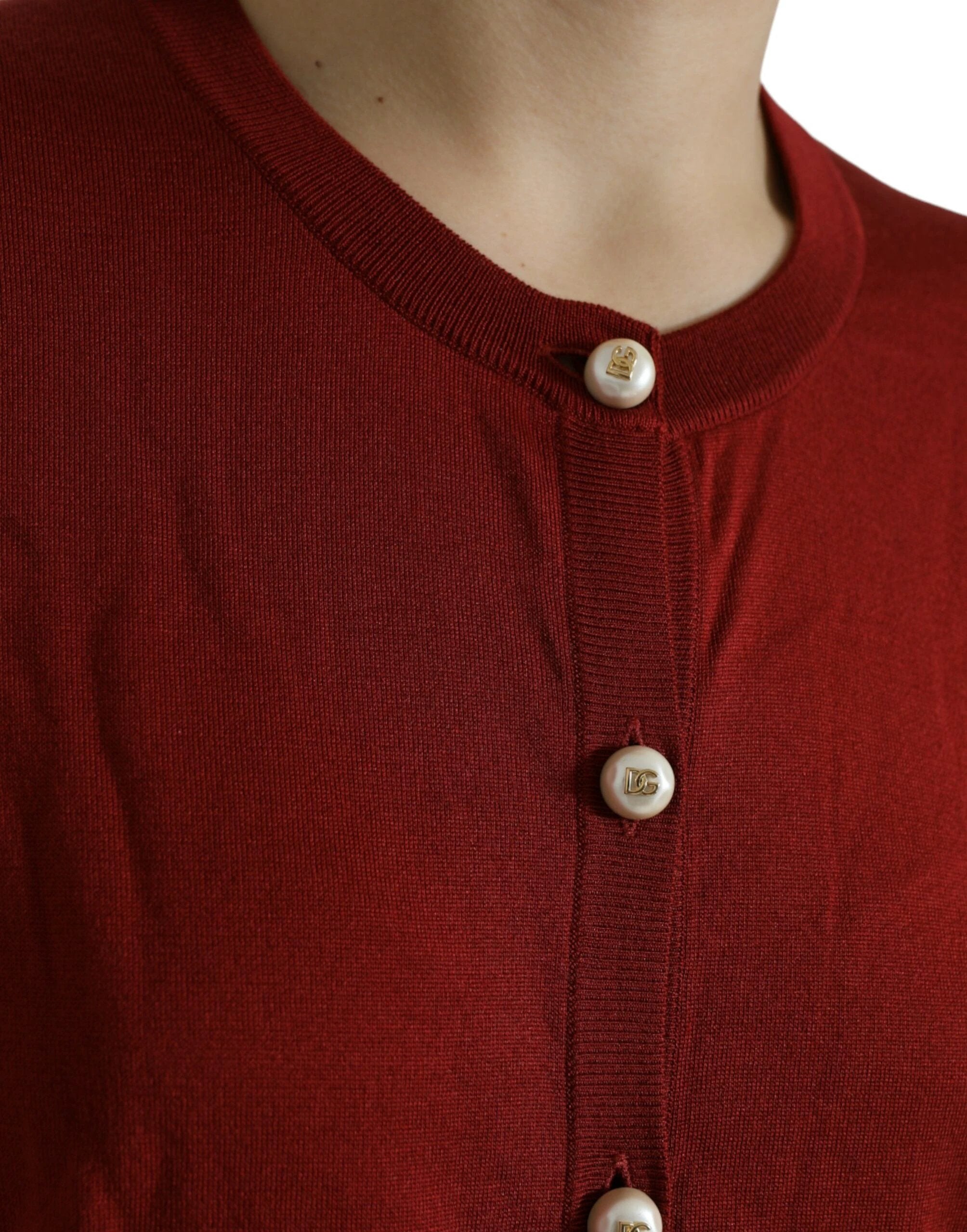 Dolce & Gabbana Multicolor Cardigan Color Block Silk Crewneck Sweater by Dolce & Gabbana