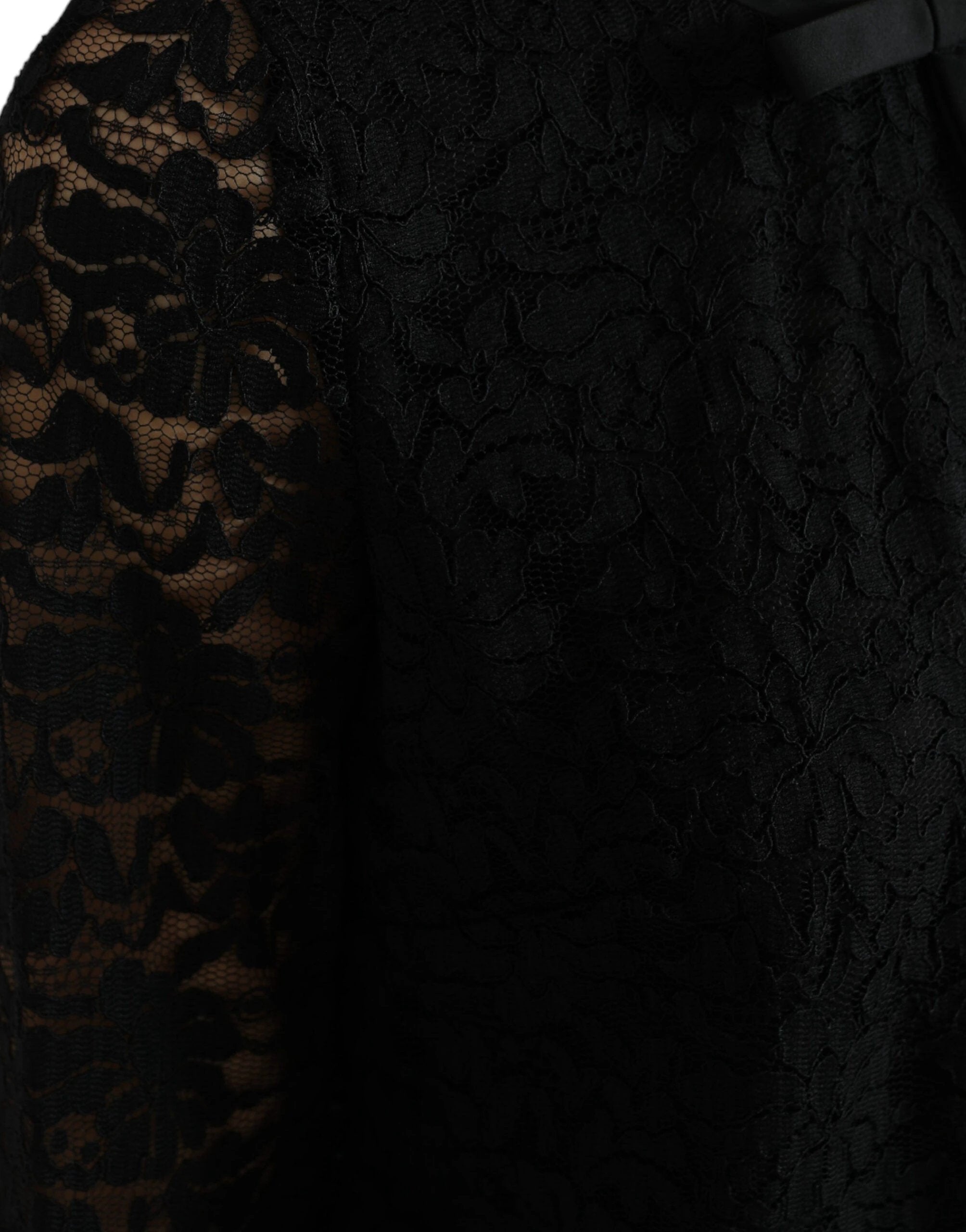 Dolce & Gabbana Black STAFF Blouse Floral Lace Nylon Top by Dolce & Gabbana