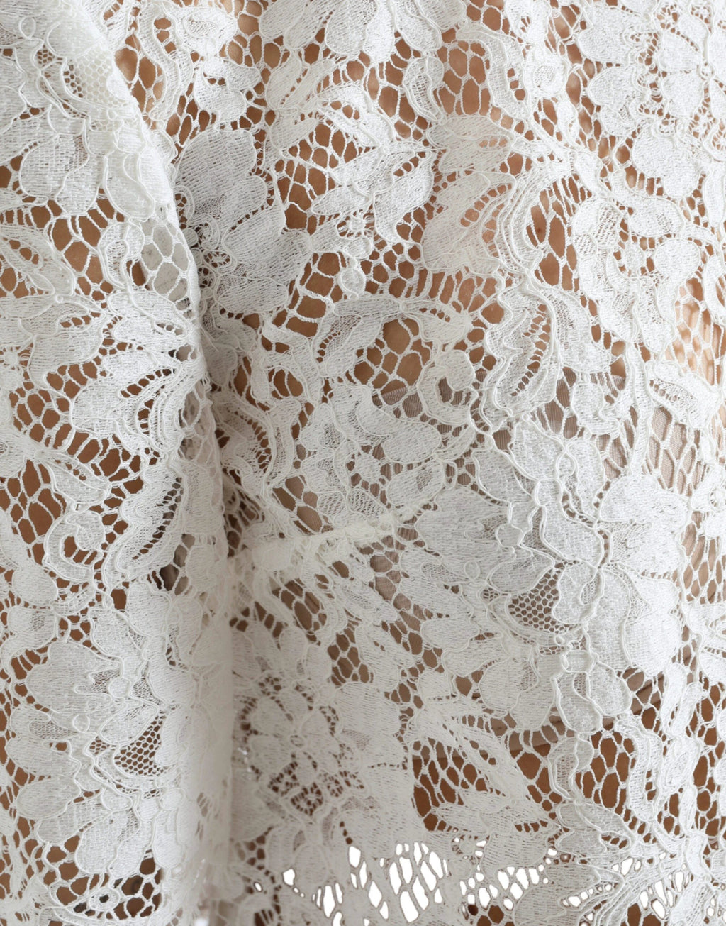 Dolce & Gabbana White Floral Lace Cotton Round Neck Blouse Top by Dolce & Gabbana