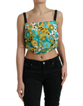 Dolce & Gabbana Multicolor Floral Sleeveless Cropped Top by Dolce & Gabbana