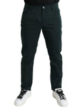 Dolce & Gabbana Green Cotton Stretch Skinny Men Denim Jeans by Dolce & Gabbana