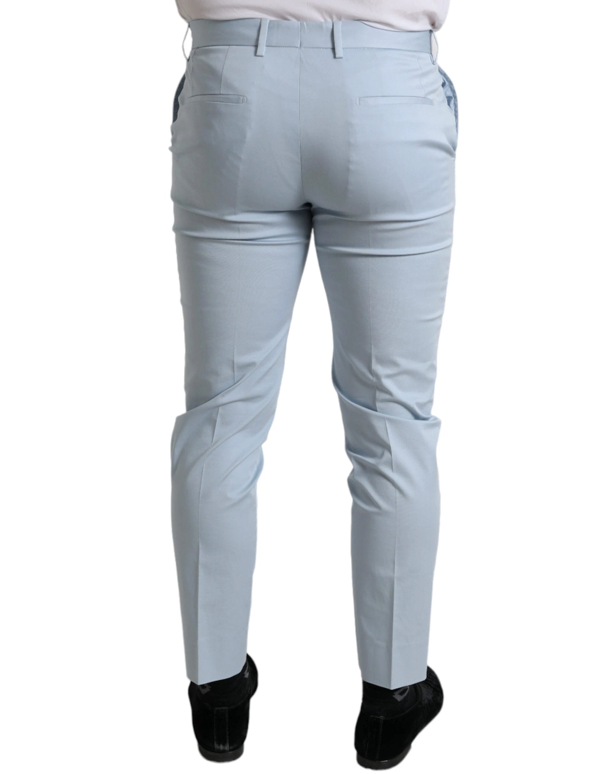 Dolce & Gabbana Sky Blue Cotton Stretch Skinny Pants by Dolce & Gabbana