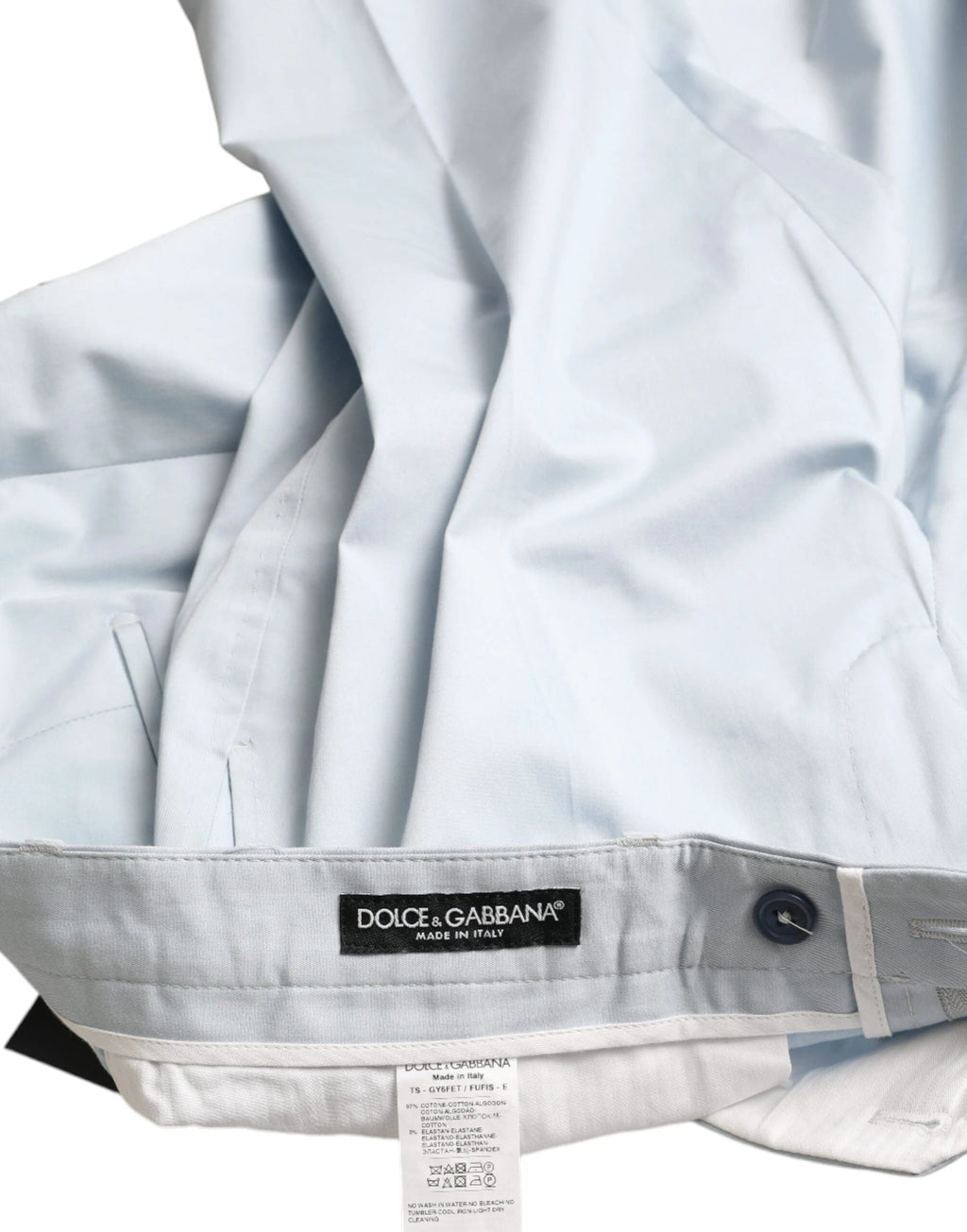 Dolce & Gabbana Sky Blue Cotton Stretch Skinny Pants by Dolce & Gabbana