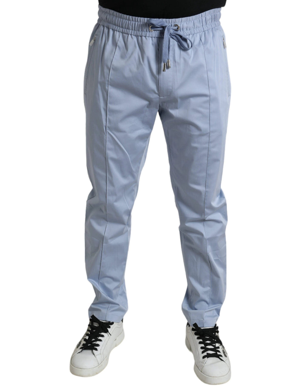 Dolce & Gabbana Light Blue Cotton Stretch Jogger Pants by Dolce & Gabbana