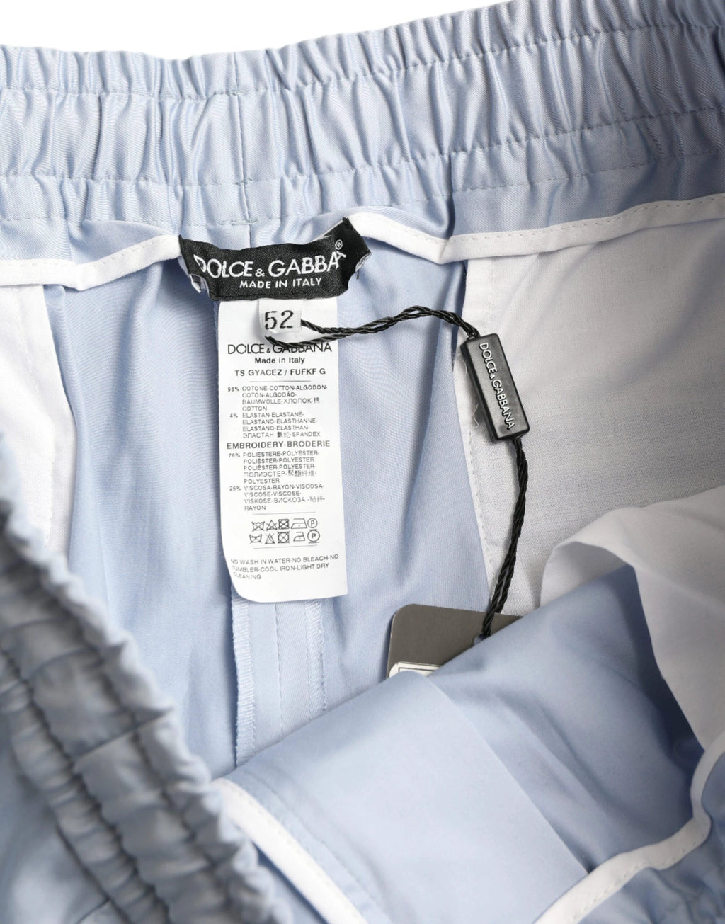 Dolce & Gabbana Light Blue Cotton Stretch Jogger Pants by Dolce & Gabbana