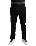 Dolce & Gabbana Black Gray Slim Cotton Denim Jeans Pants by Dolce & Gabbana
