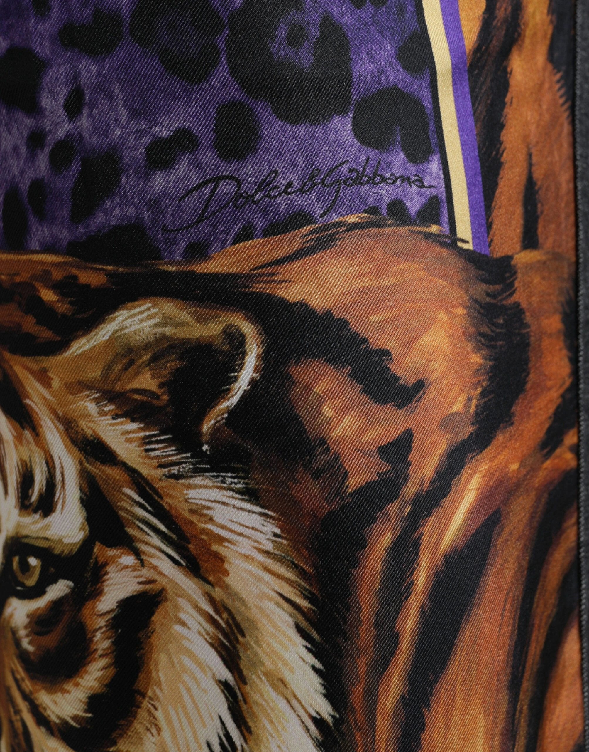 Dolce & Gabbana Multicolor Tiger Cotton Loose Denim Jeans by Dolce & Gabbana