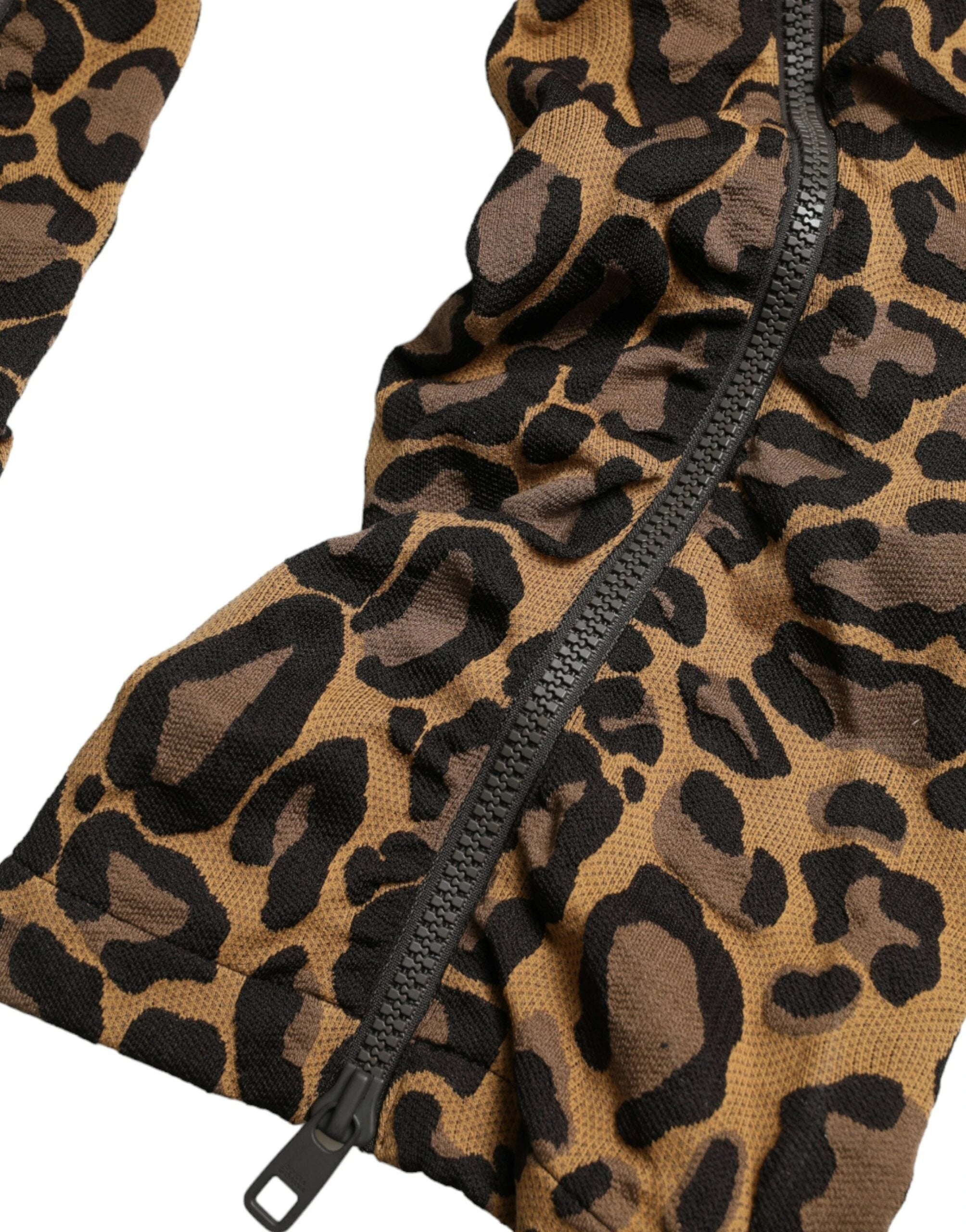 Dolce & Gabbana Brown Leopard Jacquard Jogger Pants by Dolce & Gabbana
