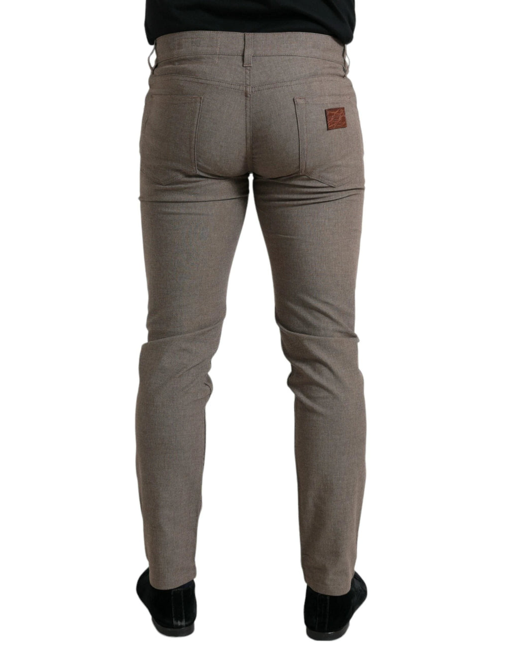 Dolce & Gabbana Brown Cotton Stretch Skinny Men Pants by Dolce & Gabbana