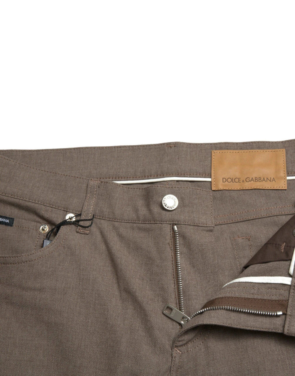 Dolce & Gabbana Brown Cotton Stretch Skinny Men Pants by Dolce & Gabbana