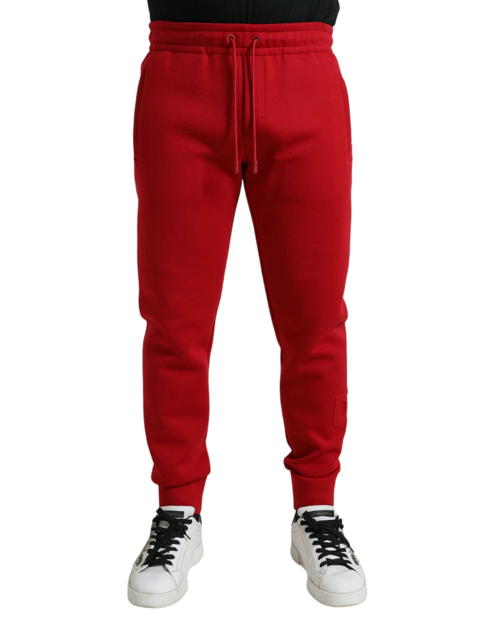 Dolce & Gabbana Red Cotton Blend Skinny Jogger Pants by Dolce & Gabbana