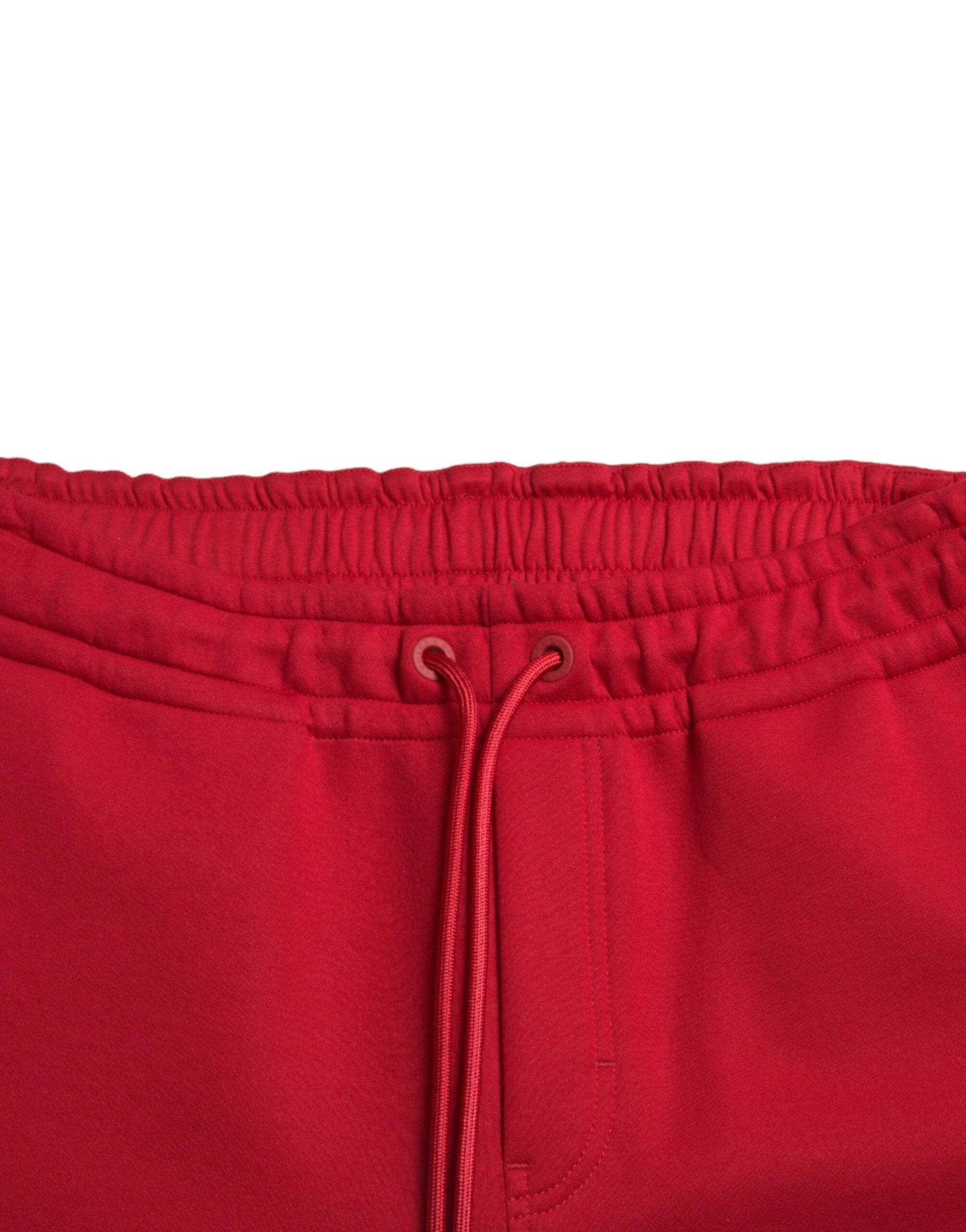 Dolce & Gabbana Red Cotton Blend Skinny Jogger Pants by Dolce & Gabbana