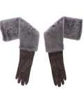 Dolce & Gabbana Gray Mink Fur Lambskin Suede Leather Gloves by Dolce & Gabbana