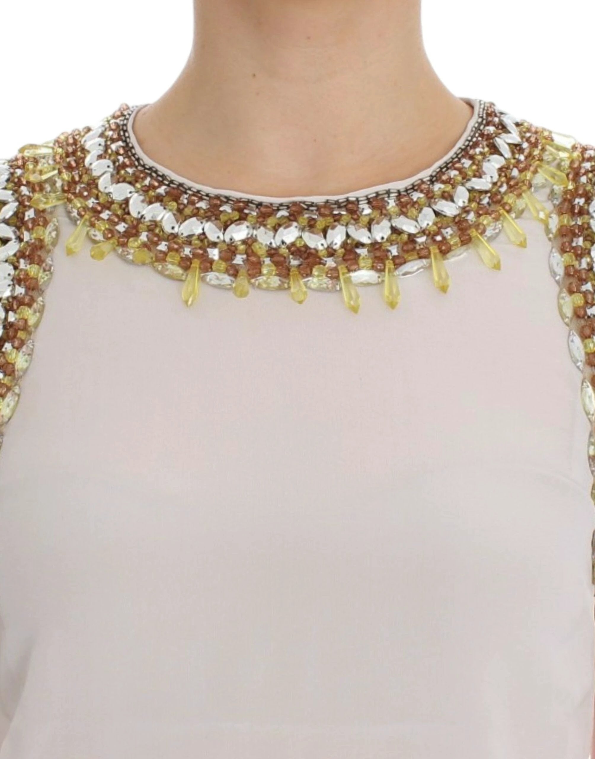 Dolce & Gabbana White crystal embellished tank top by Dolce & Gabbana