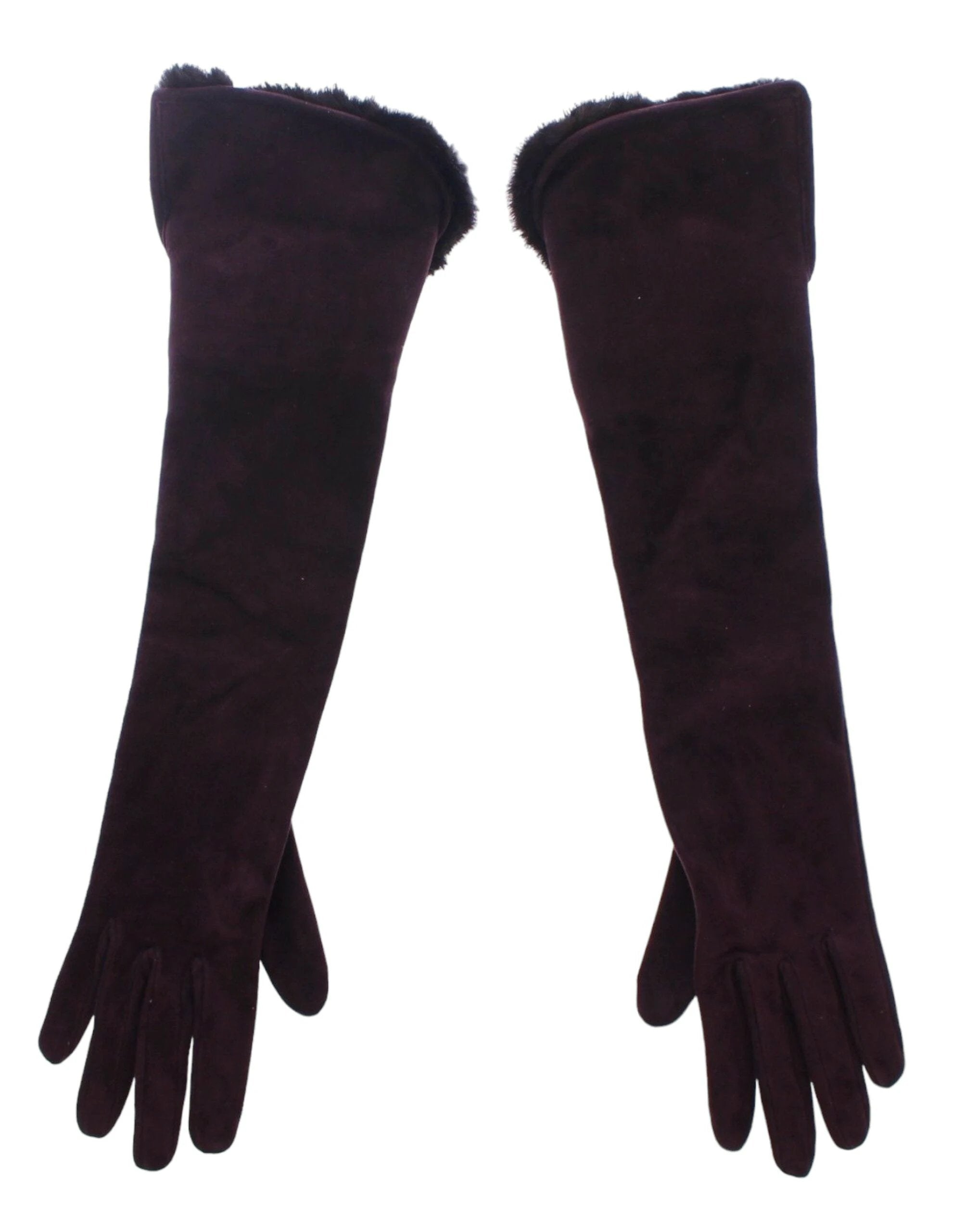 Dolce & Gabbana Purple Mink Fur Goatskin Suede Leather Gloves by Dolce & Gabbana