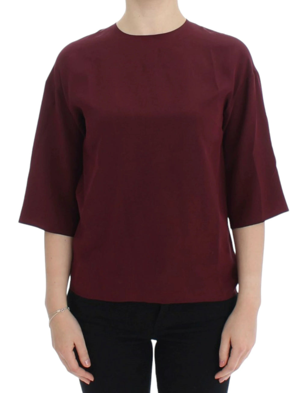 Dolce & Gabbana Red 3/4 sleeve silk blouse by Dolce & Gabbana
