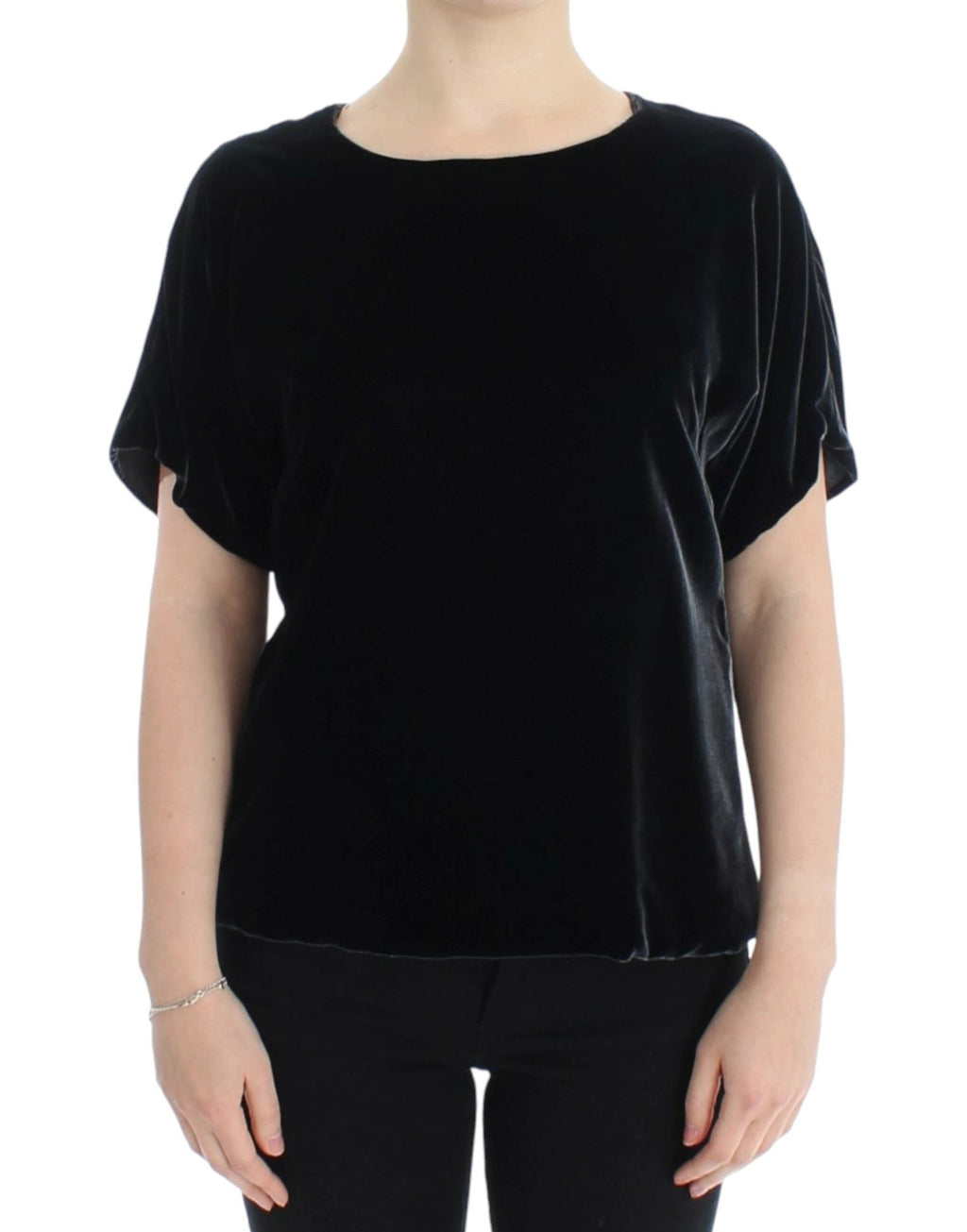 Dolce & Gabbana Black velvet shortsleeved blouse by Dolce & Gabbana