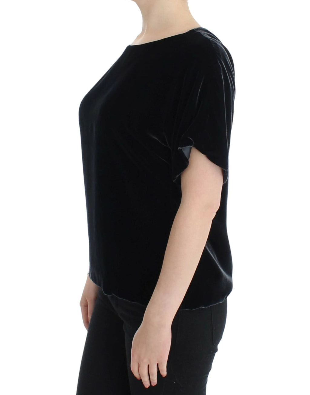 Dolce & Gabbana Black velvet shortsleeved blouse by Dolce & Gabbana
