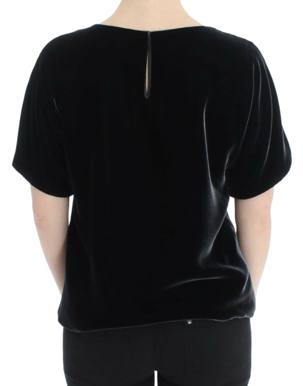 Dolce & Gabbana Black velvet shortsleeved blouse by Dolce & Gabbana