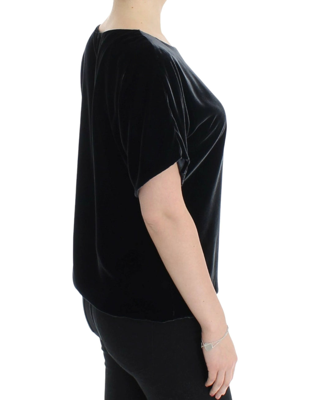 Dolce & Gabbana Black velvet shortsleeved blouse by Dolce & Gabbana