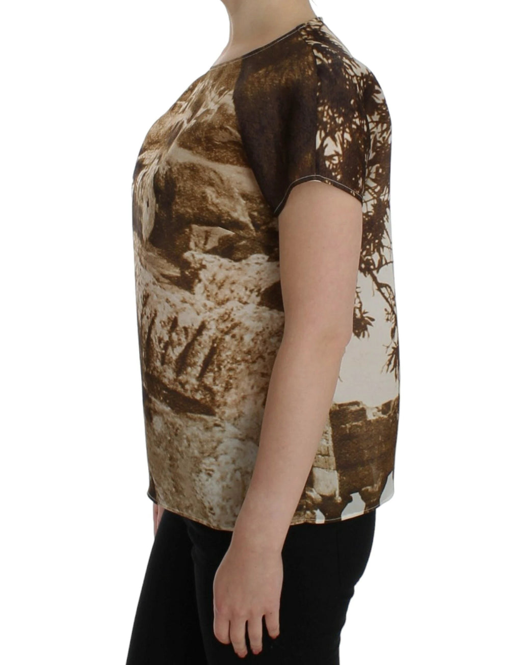 Dolce & Gabbana Brown Taormina silk blouse by Dolce & Gabbana