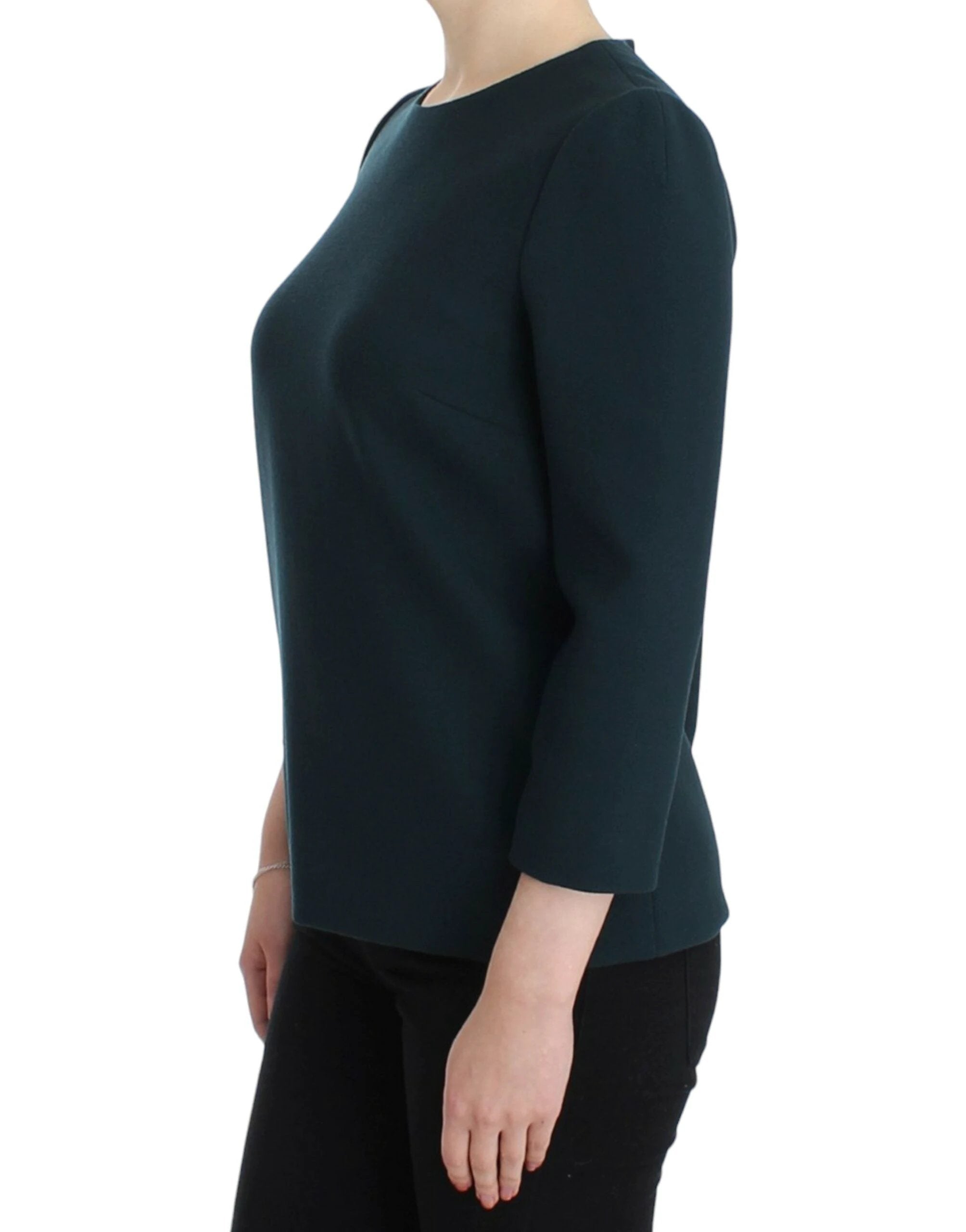 Dolce & Gabbana Green 3/4 sleeve wool blouse by Dolce & Gabbana