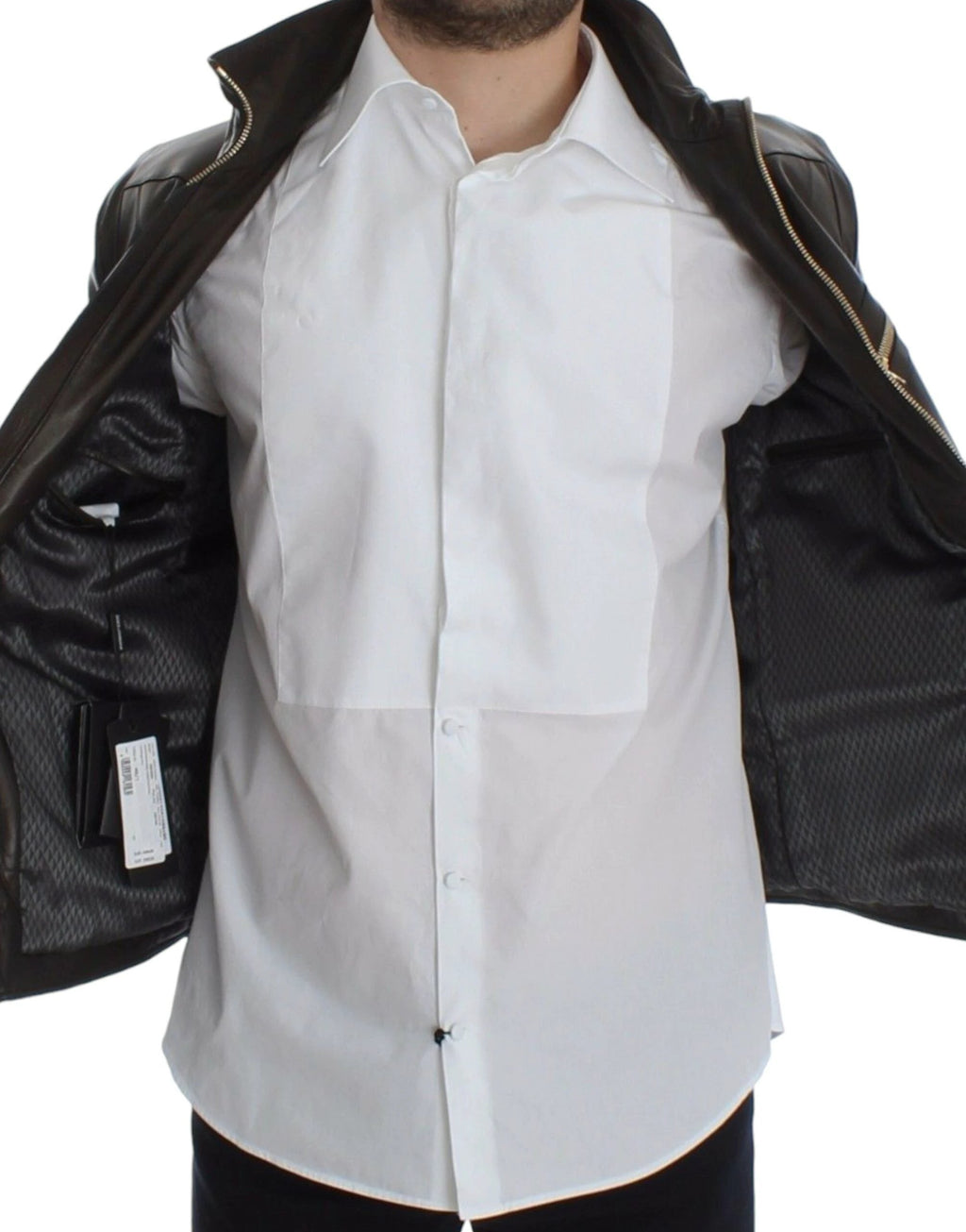 Dolce & Gabbana Brown Lambskin Leather Zipper Jacket by Dolce & Gabbana