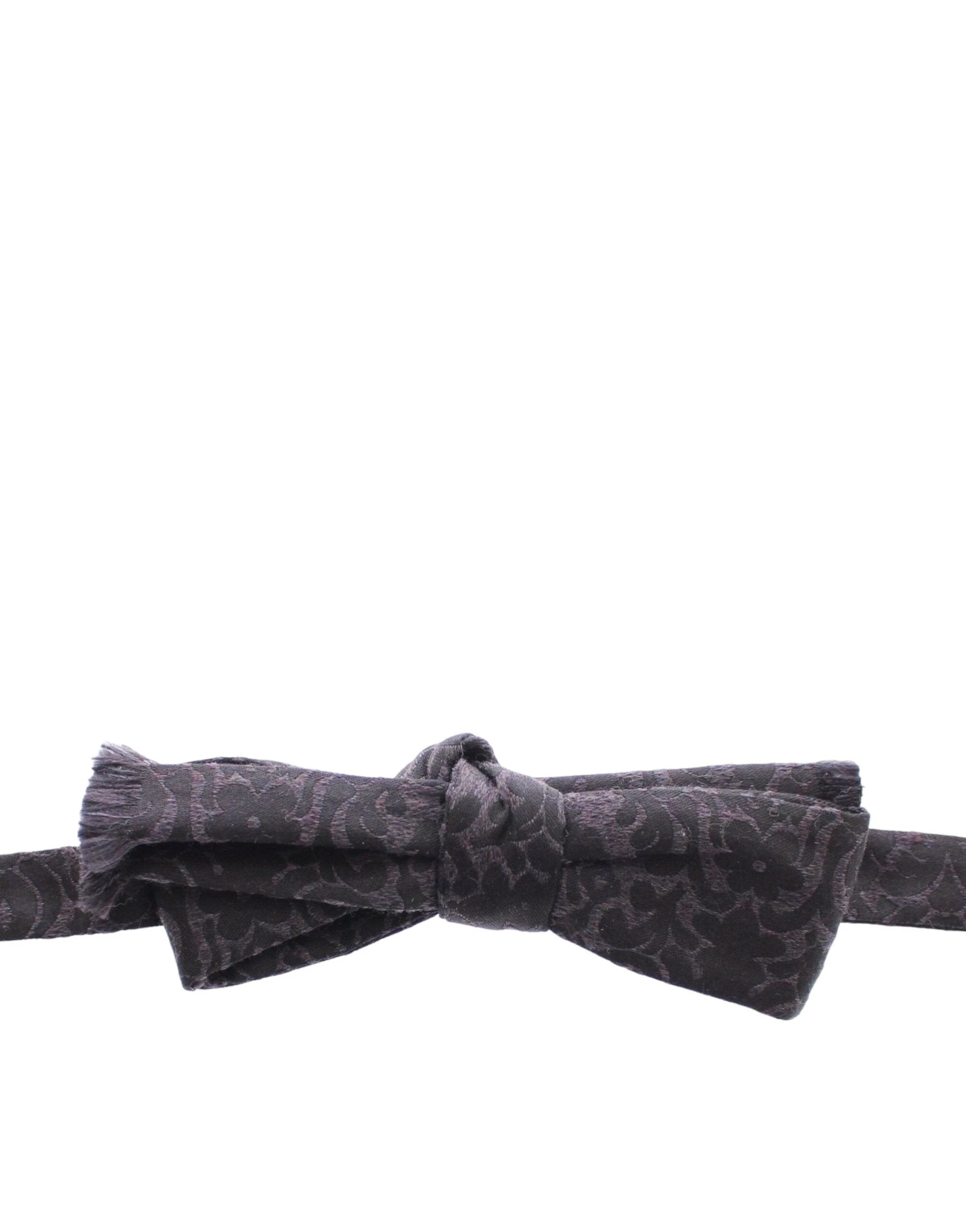Dolce & Gabbana Gray Black Wool Bow Tie by Dolce & Gabbana