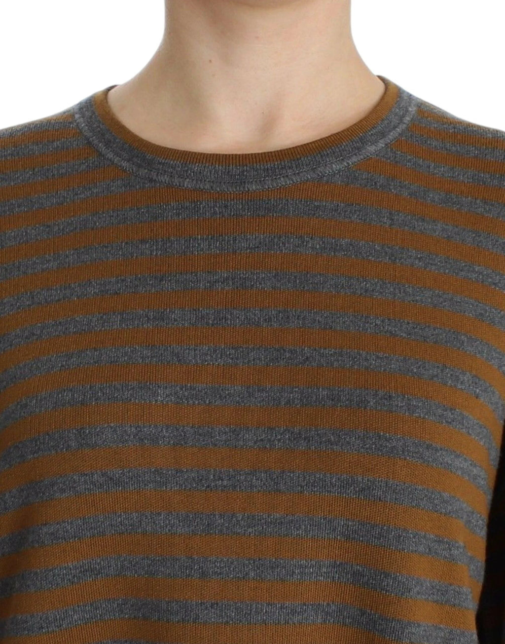 Dolce & Gabbana Oversized Gray Yellow Striped Sweater Top by Dolce & Gabbana