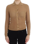 Dolce & Gabbana Beige Knitted Cotton Polo Cardigan Sweater by Dolce & Gabbana