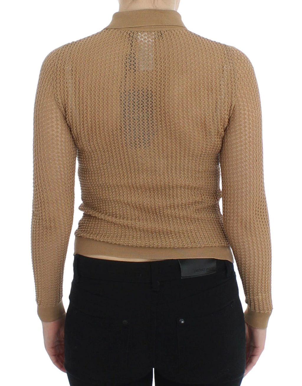 Dolce & Gabbana Beige Knitted Cotton Polo Cardigan Sweater by Dolce & Gabbana