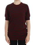 Dolce & Gabbana Red Gray Cashmere Short Sleeve Sweater by Dolce & Gabbana