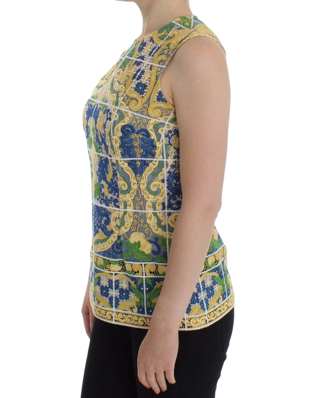 Dolce & Gabbana Multicolor Majolica Embroidered Sweater by Dolce & Gabbana