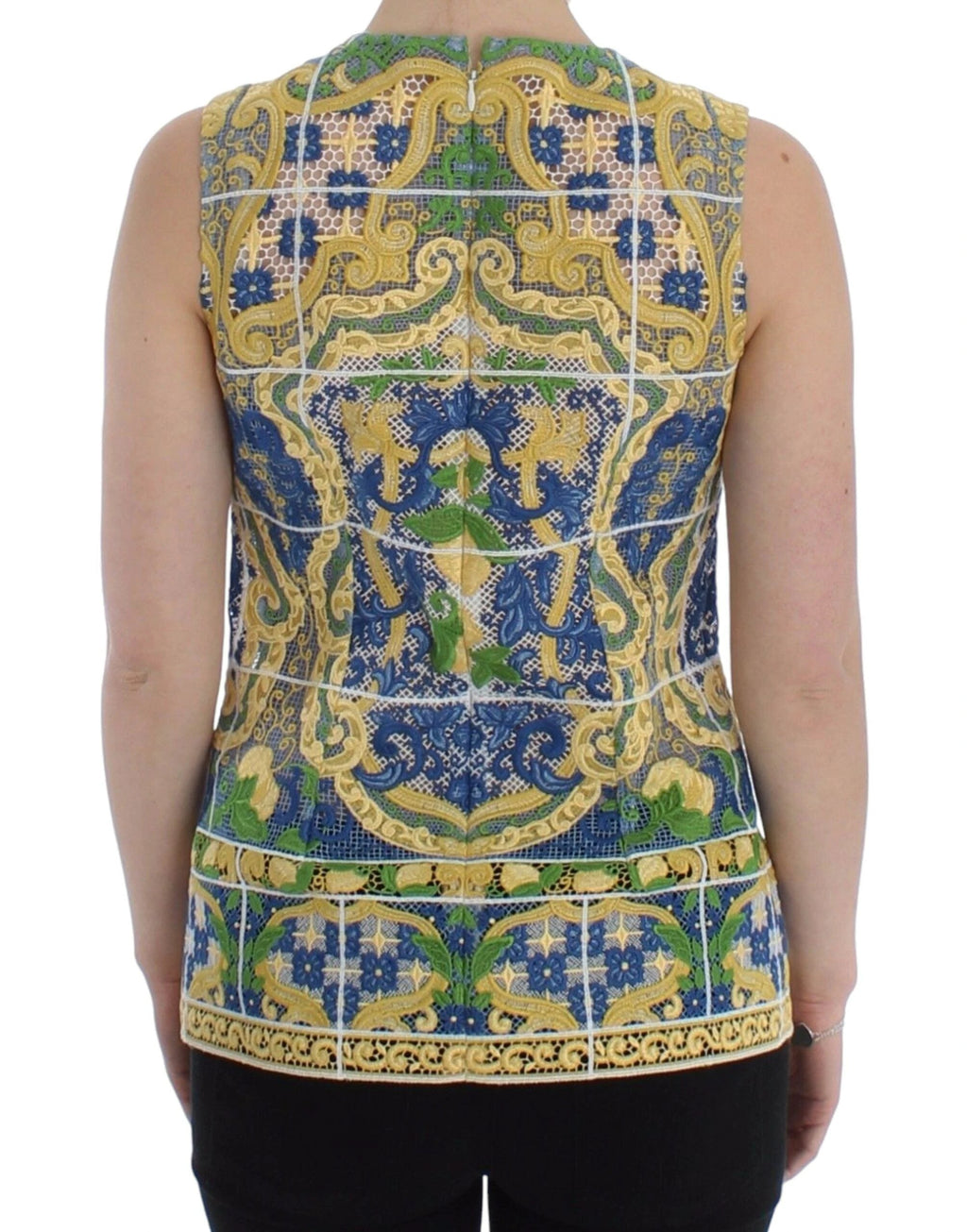 Dolce & Gabbana Multicolor Majolica Embroidered Sweater by Dolce & Gabbana