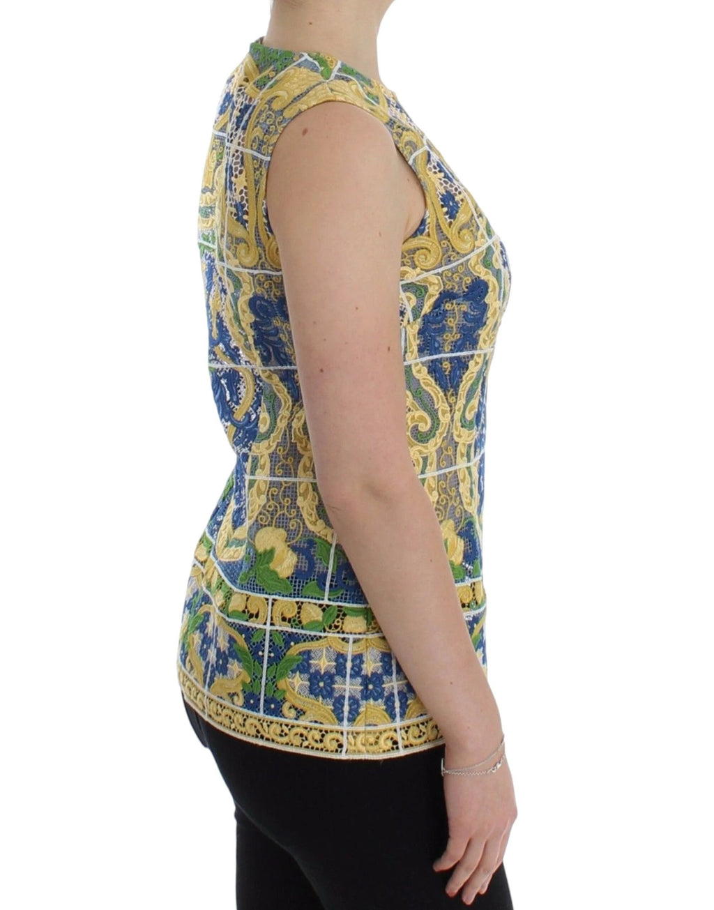 Dolce & Gabbana Multicolor Majolica Embroidered Sweater by Dolce & Gabbana