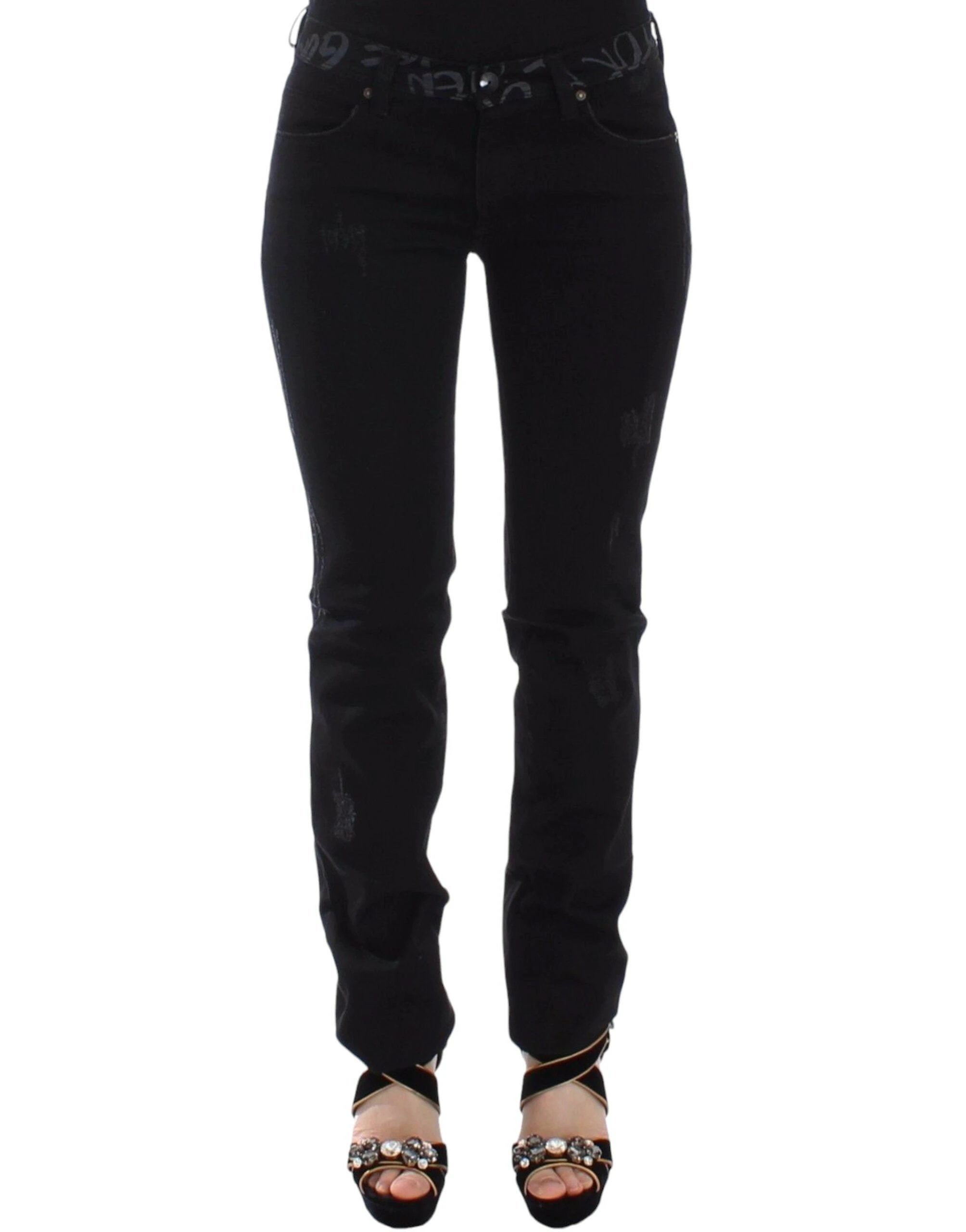 Ermanno Scervino Black Slim Jeans Denim Pants Skinny Stretch by Ermanno Scervino
