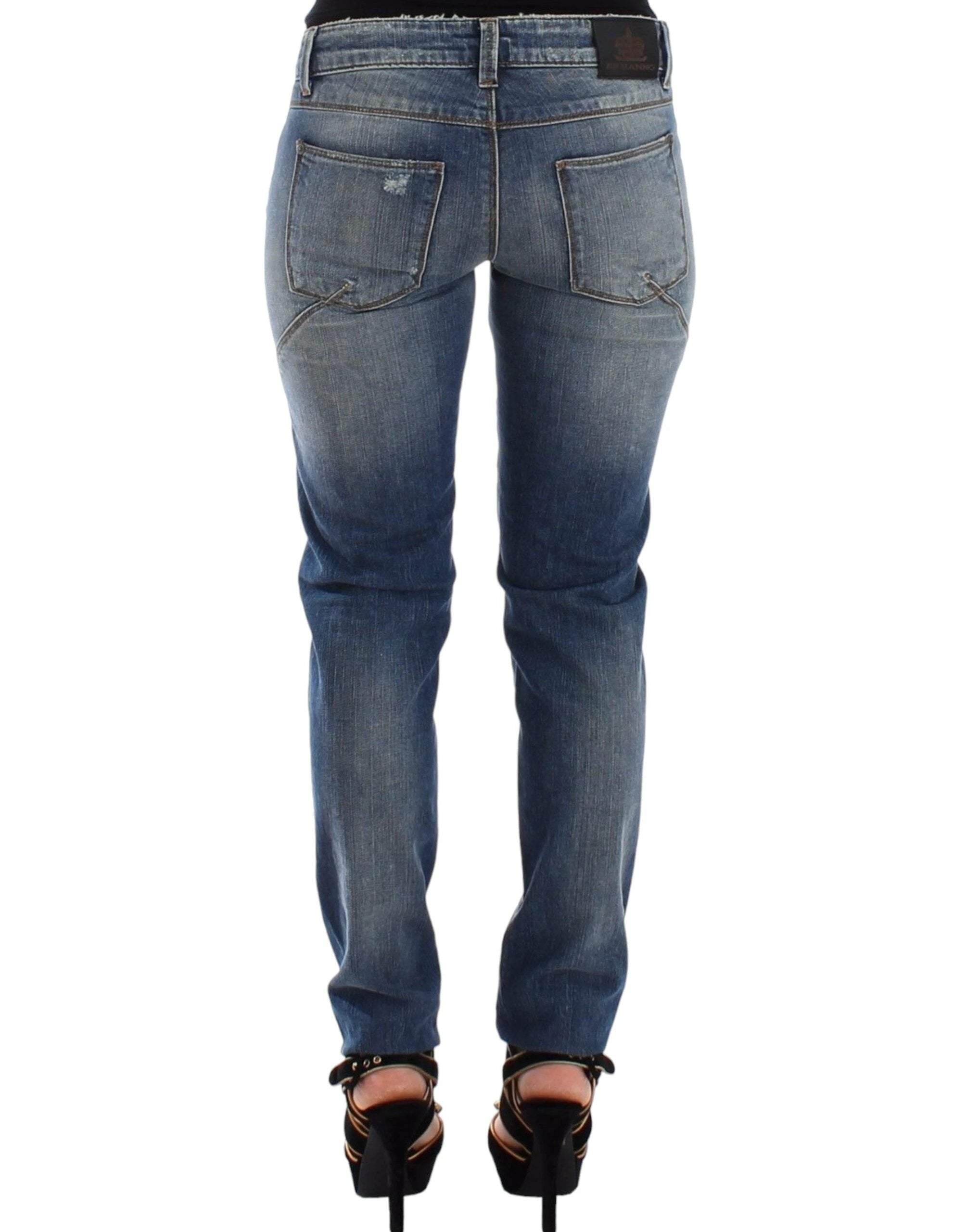 Ermanno Scervino Blue Slim Jeans Denim Pants Straight Stretch by Ermanno Scervino