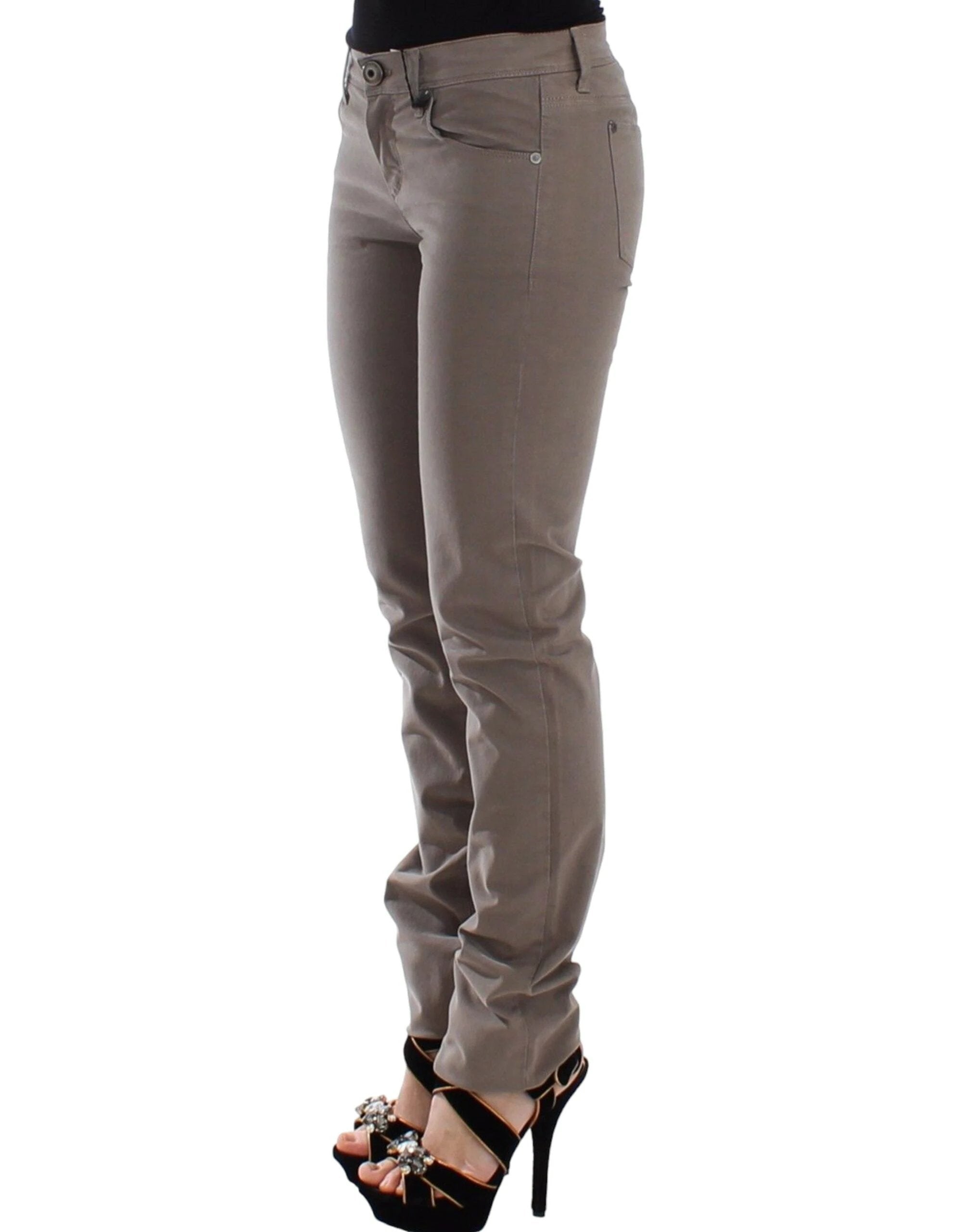 Ermanno Scervino Taupe Beige Slim Jeans Denim Pants Skinny by Ermanno Scervino