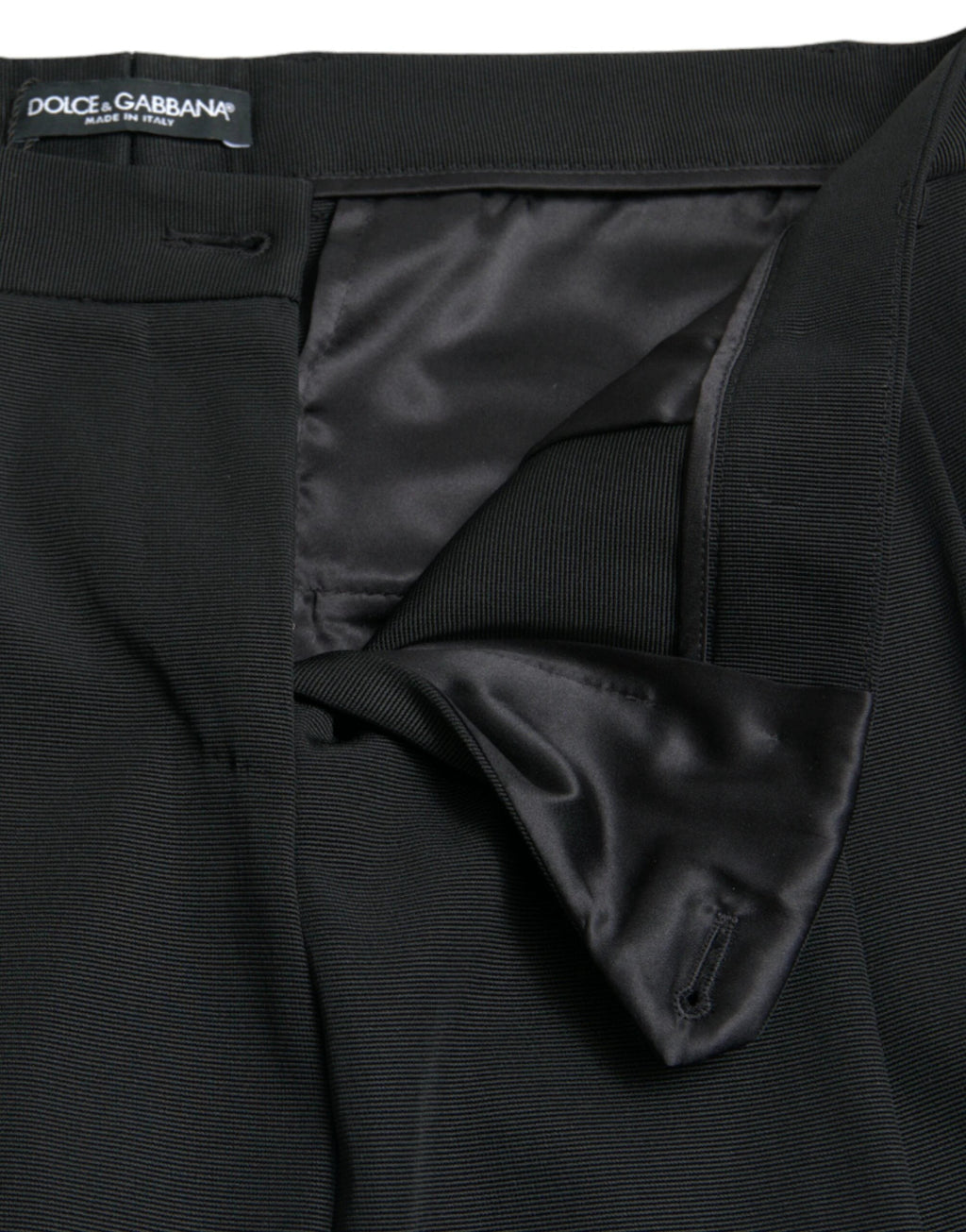Dolce & Gabbana Black Wool High Waist Cropped Tapered Pants by Dolce & Gabbana