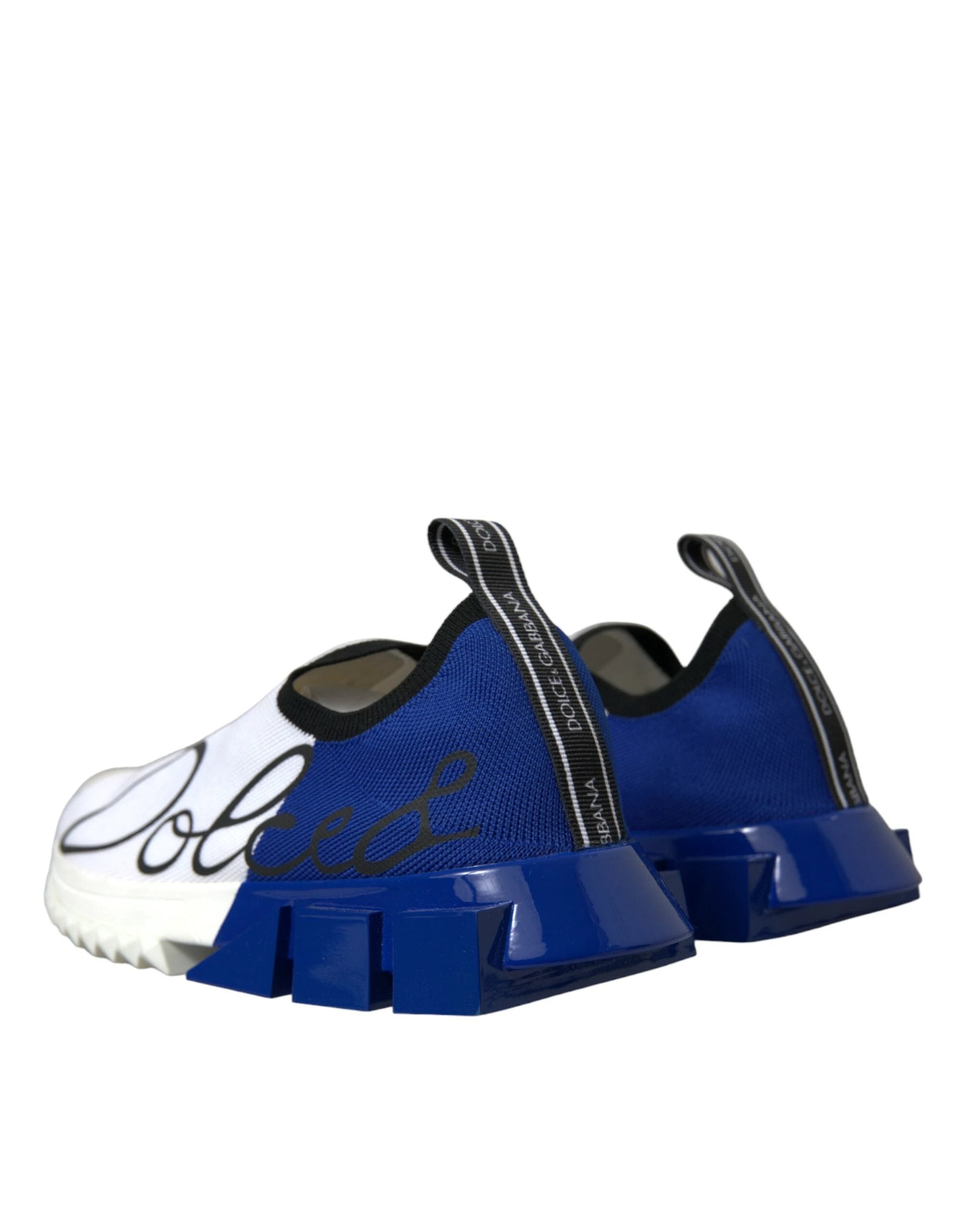 Dolce & Gabbana White Blue Sorrento Low Top Men Casual Sneakers Shoes by Dolce & Gabbana