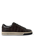 Dolce & Gabbana Brown Croc Exotic Leather Men Casual Sneakers Shoes by Dolce & Gabbana